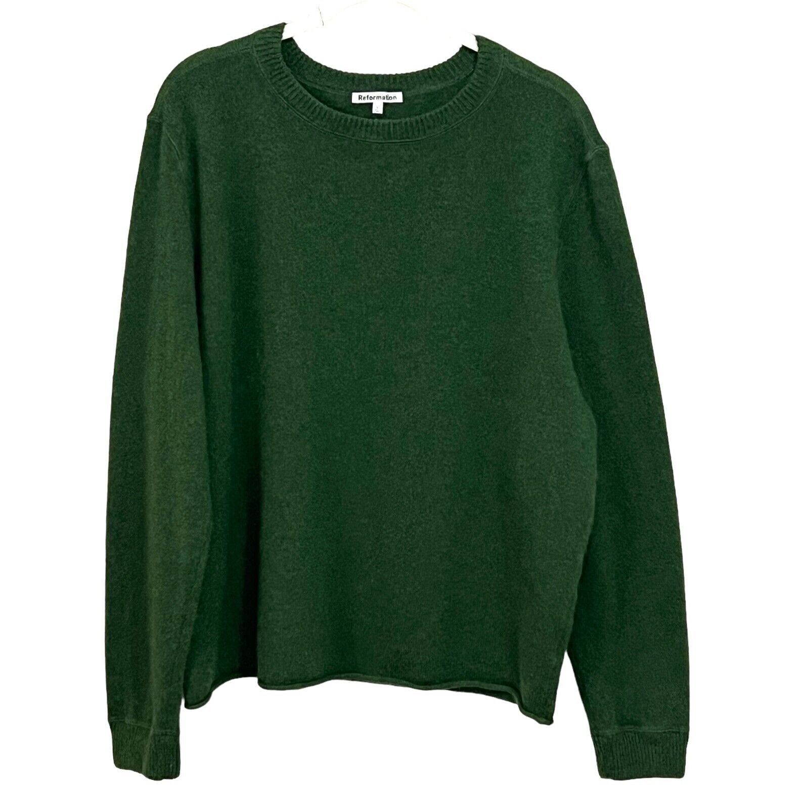Reformation Green Cashmere Sweater Size Large