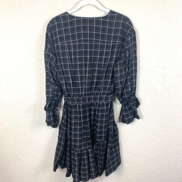 Rebecca Taylor La Vie Black Lorraine Check Shirt Dress Size Small NEW $275