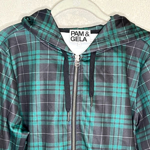 Pam & Gela Stewart Plaid Track Jacket Size Large