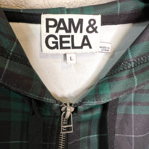 Pam & Gela Stewart Plaid Track Jacket Size Large
