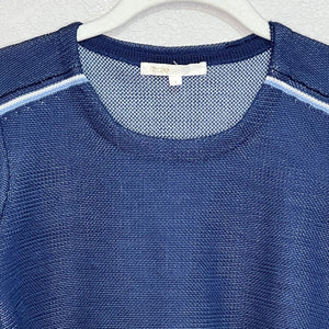 Maje Mathieu Bleu Jacquard Knit Top Sweater Size Medium 2
