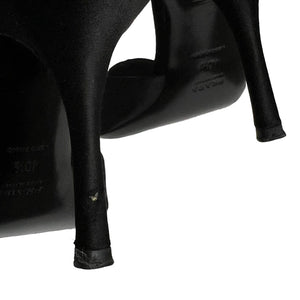 PRADA Womens Black Satin Rose Pumps Heels Size 40.5 US 10.5