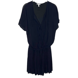 Joie Bryton Black Pleated Blouson Dress Sz XS