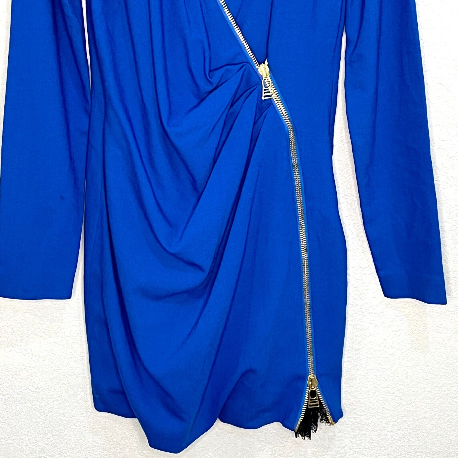 La Perla Daily Looks Hot Blue Short Cool-Wool Zipper Dress Size 10 NEW