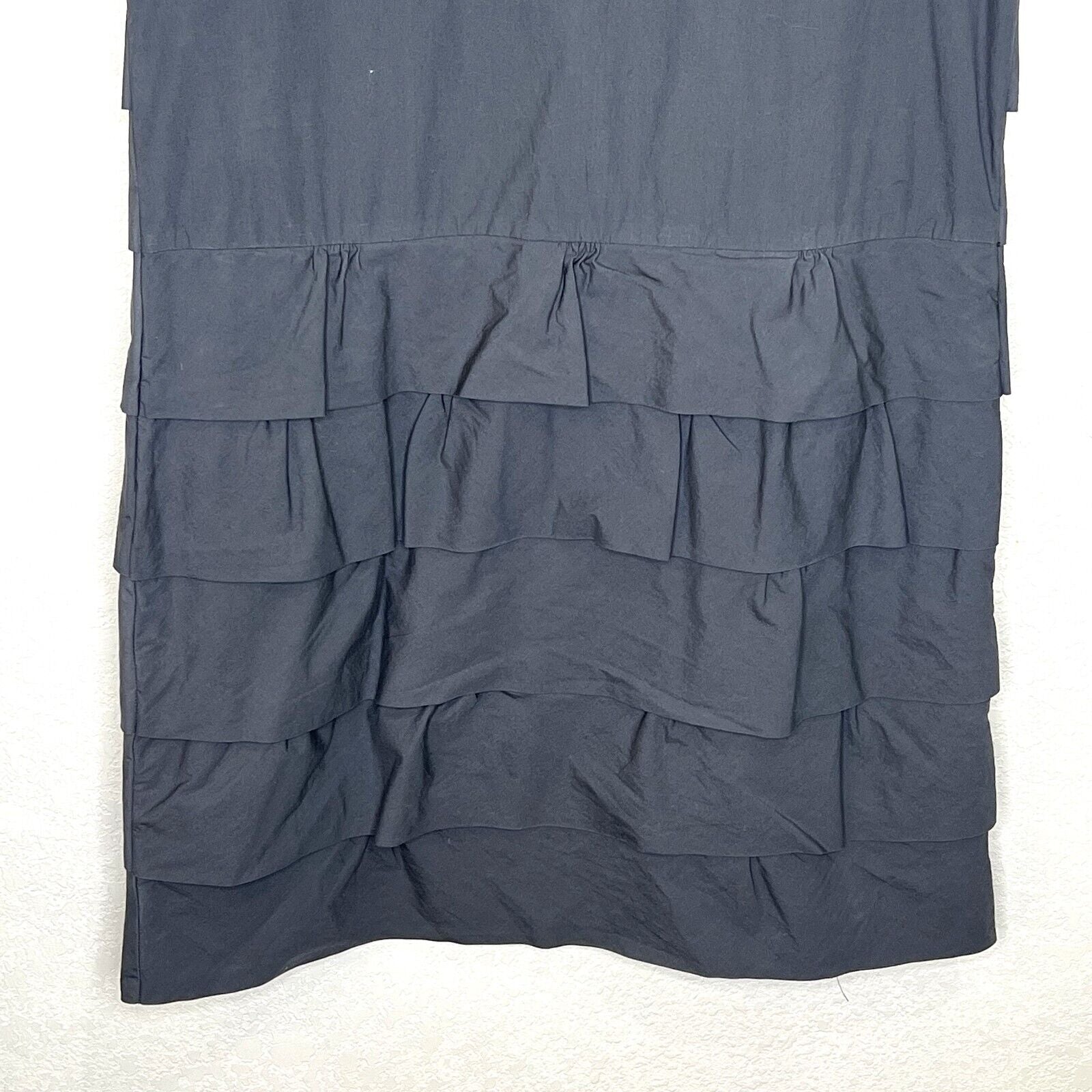 J. Crew Gray Ruffle Cotton Shift Dress 2010 Size 4