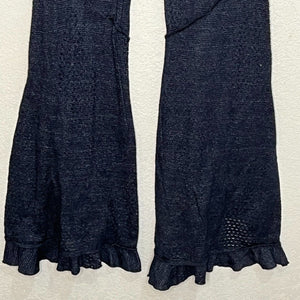 Free People Movement Now You See Me Black Knit Flare Pants Size Small NEW $168