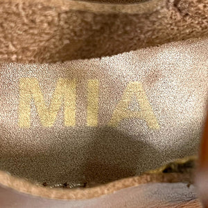 MIA Susan Platform Clog Sandal Faux Leather Crossed Straps Brown Size 8
