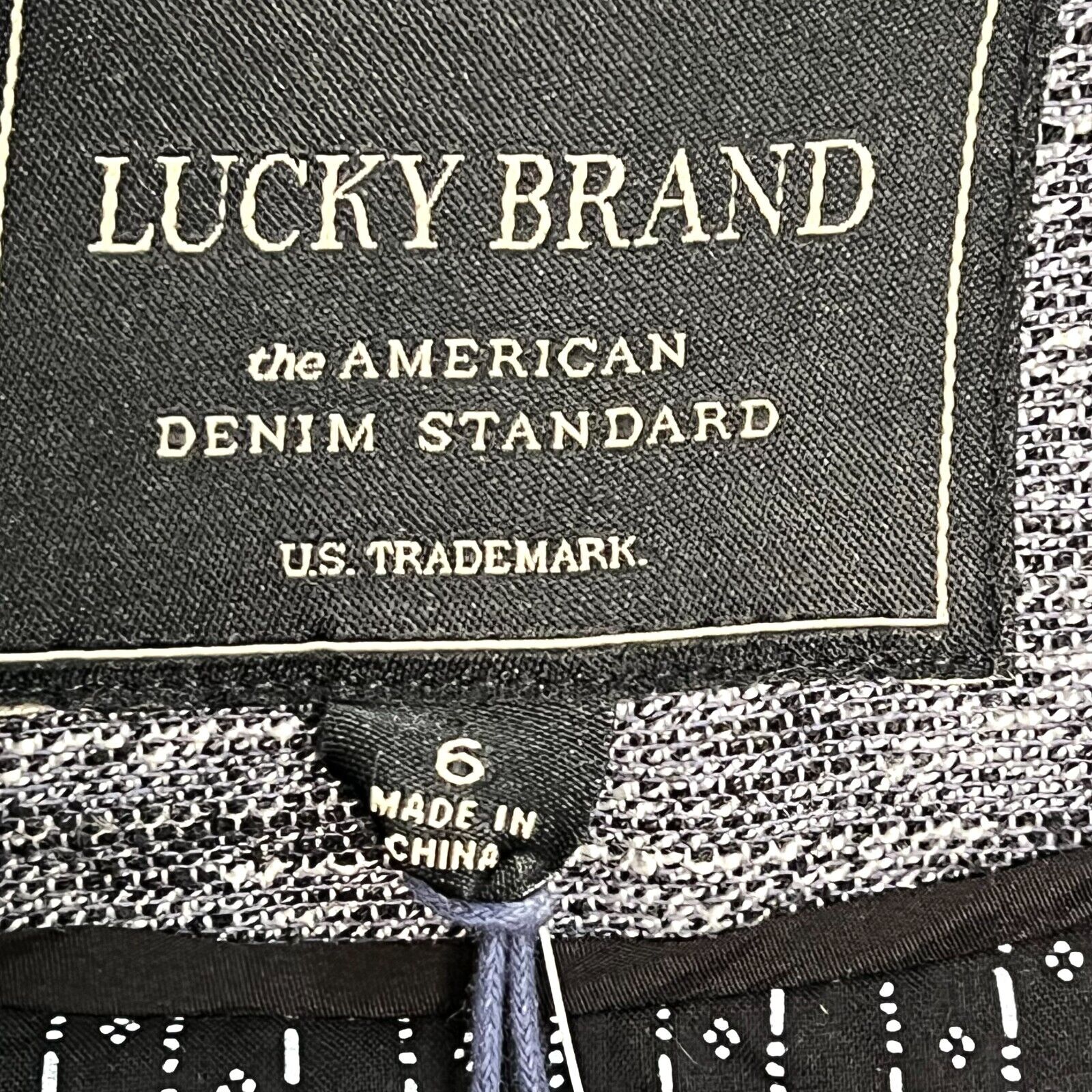 Lucky Brand Black White Knit Blazer Jacket Size 6 NEW