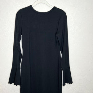Lovers and Friends Long Sleeve Black Knit Maxi Dress Lattice Hem Size Large