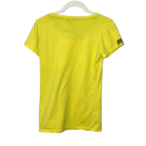 Superdry Yellow Pink Green Warrior Tee T-Shirt Womens Size Small
