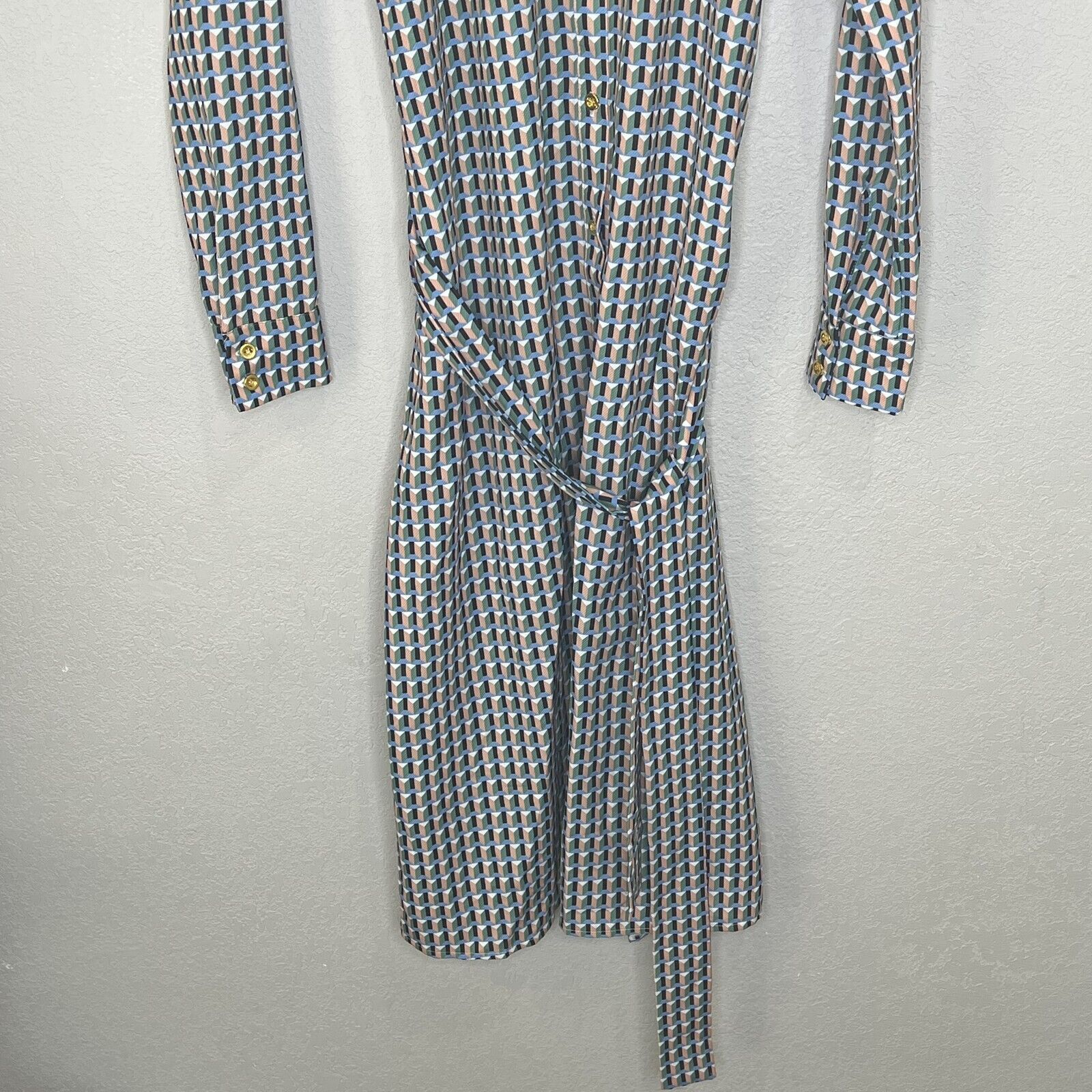 Alexia Admor Geometric Print Belted Shirt Dress Size XS NEW
