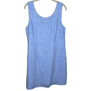 HIHO Ginnie Linen Shift Dress - Blue Chambray Large