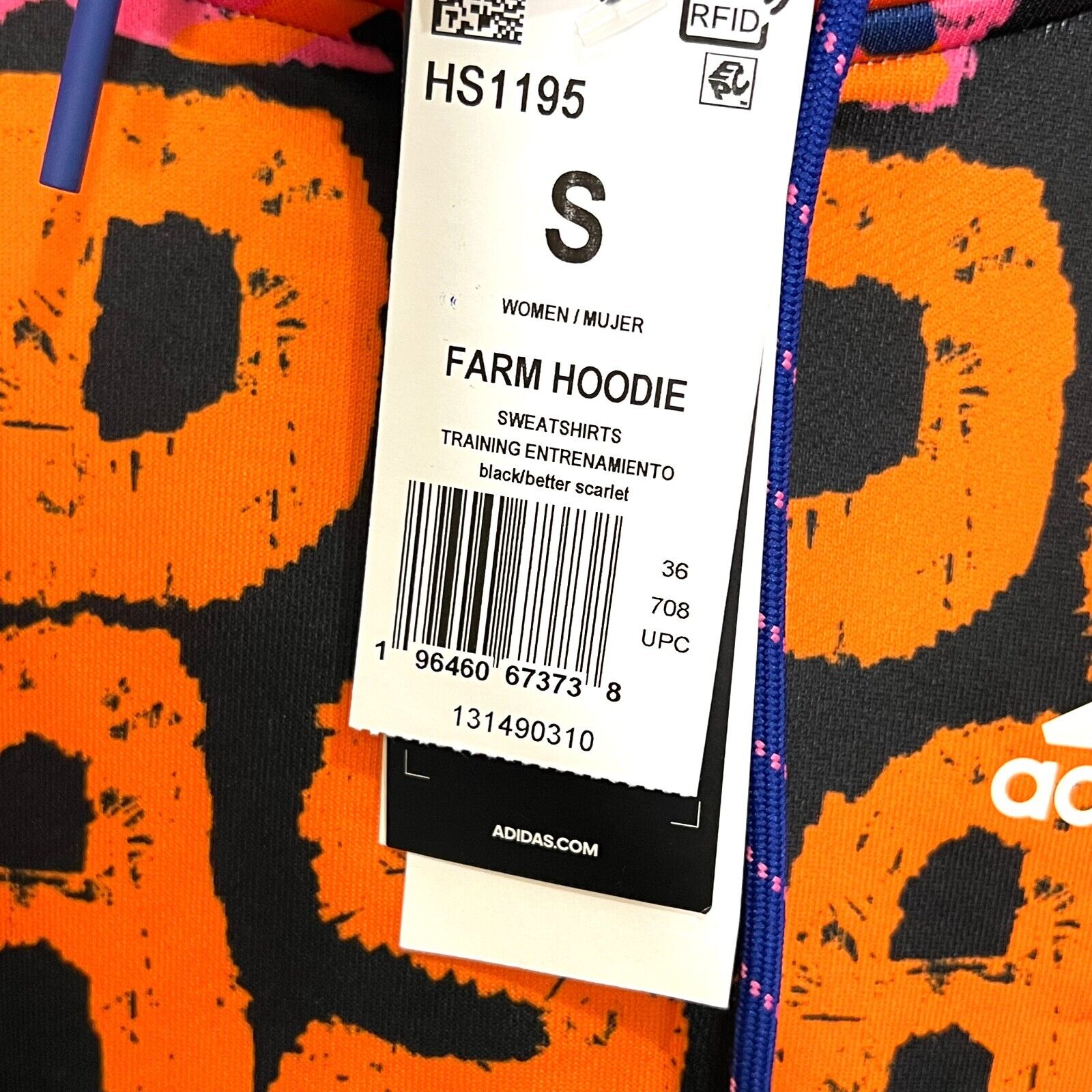 adidas x Farm Rio Bright Cropped Sweatshirt Hoodie Size Small NEW