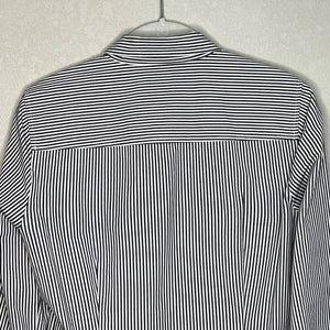 J Crew 365 Charcoal Gray White Striped Button Up Shirt Size 6