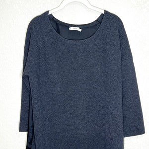 Vince Wool Charcoal Grey Mixed Media Sweater Dress Size Medium