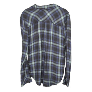 Rails Hunter Top Mint Ash Blue Grey Button Down Plaid Shirt Size Small MSRP $158