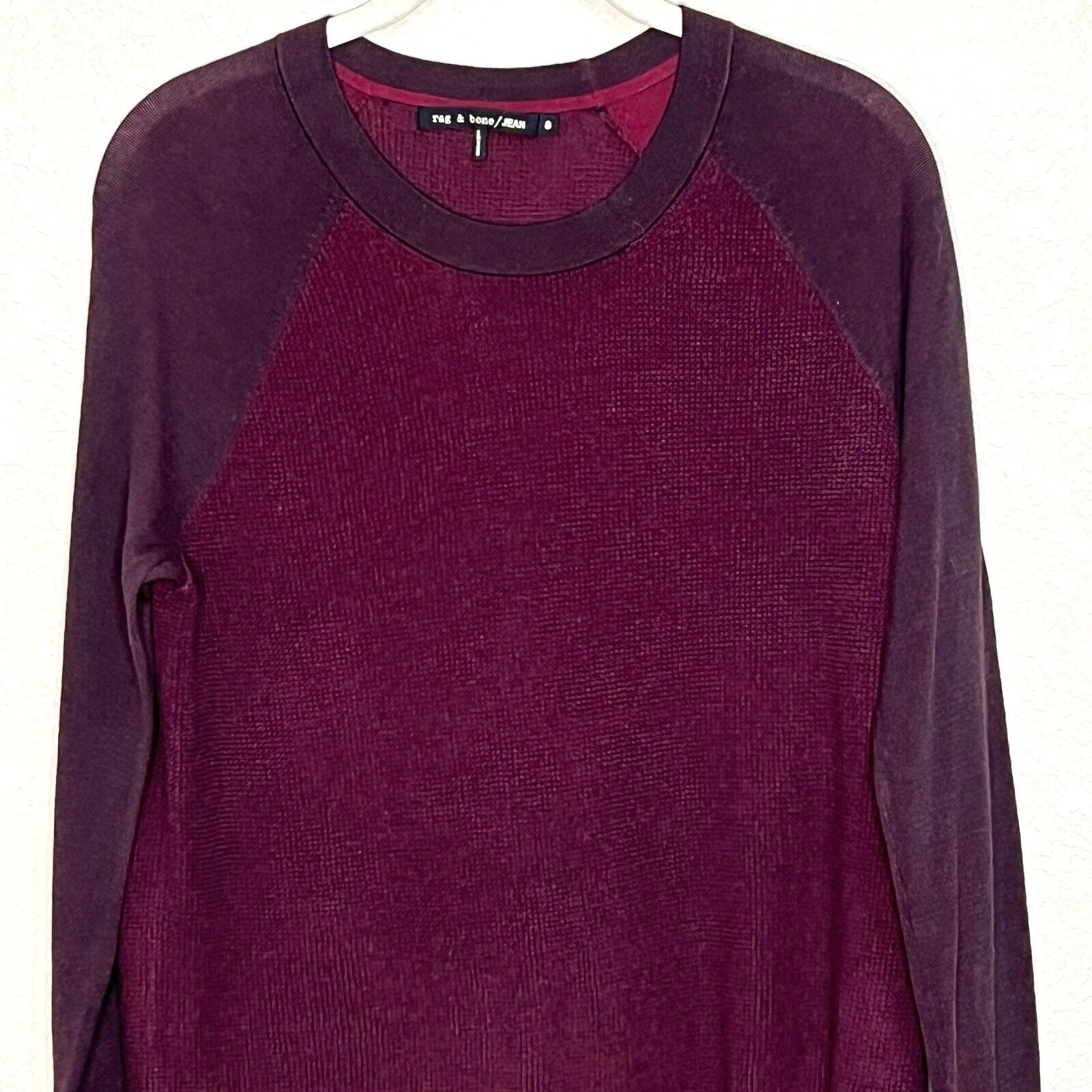 rag & bone Jean Burgundy Knit Long Sleeve Sweater Women's Size Small