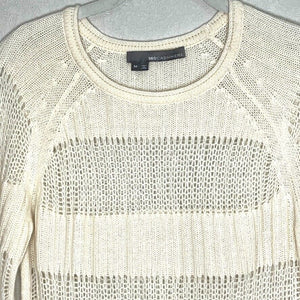 360 Cashmere Open Knit Ivory Cashmere Sweater Size Medium