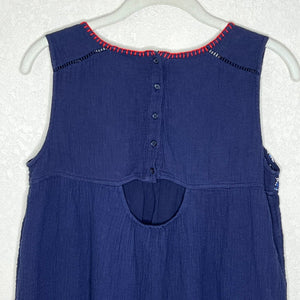 Suncoo Paris Cachou Embroidered Navy Blue Mini Dress Small