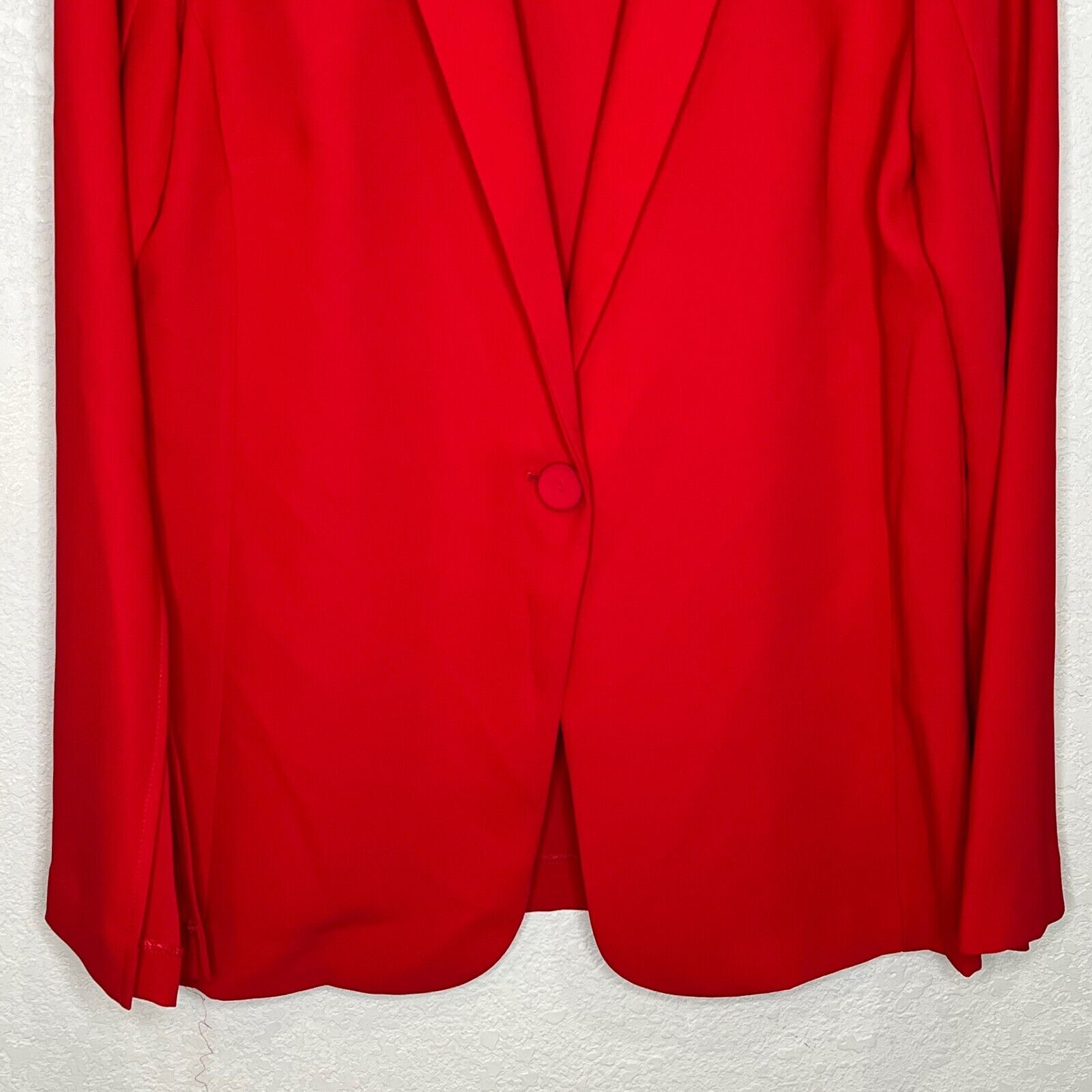 Amanda Uprichard Nolita Red Scarlett Blazer Tailored with Single Button Closure 