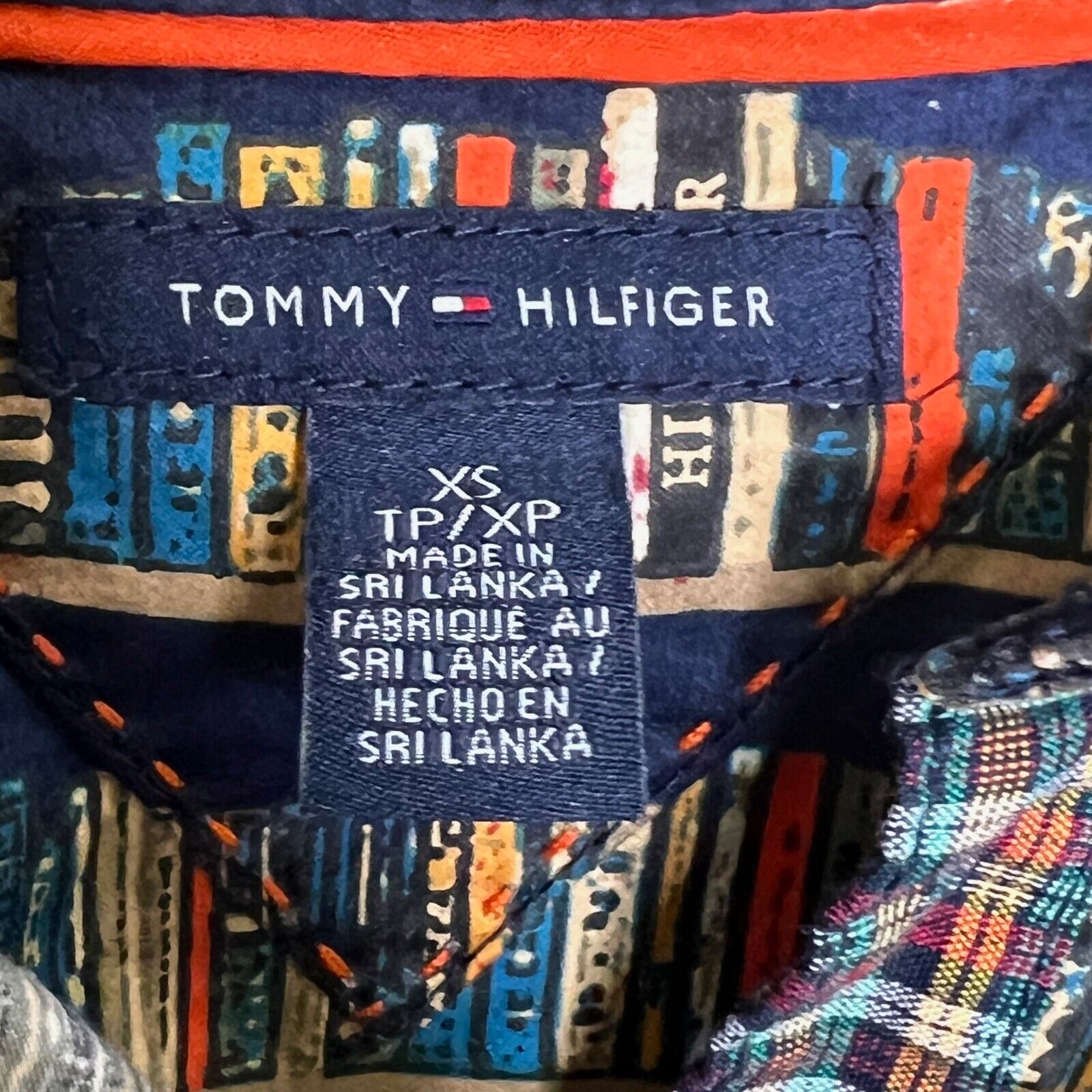 Tommy Hilfiger Book Print Belted Shirt Dress Size XS