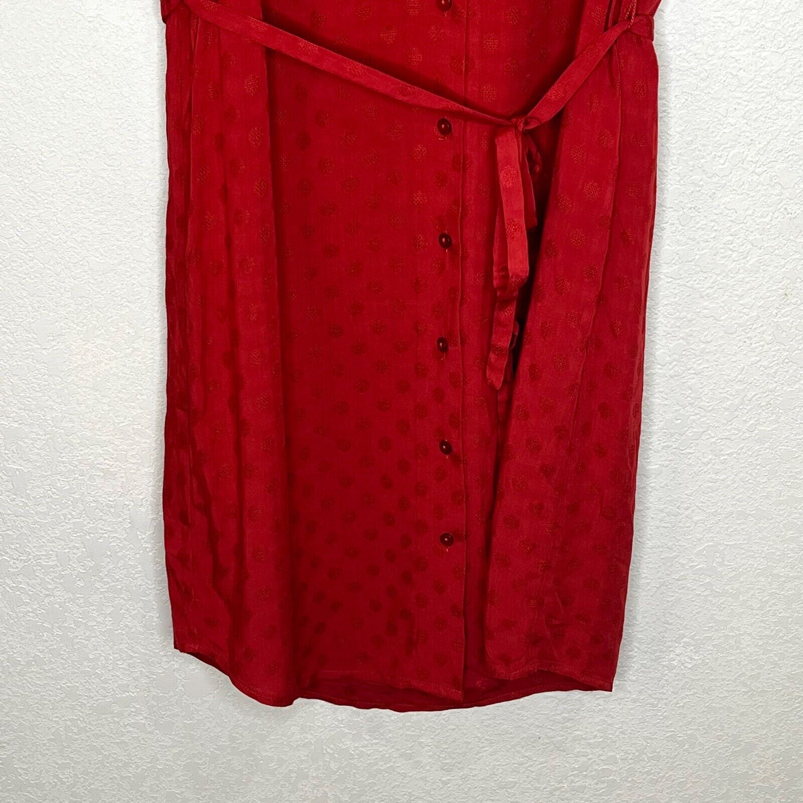 41 HAWTHORN Lorelei Shirt Dress Burnt Orange Textured Button Down Sz S New