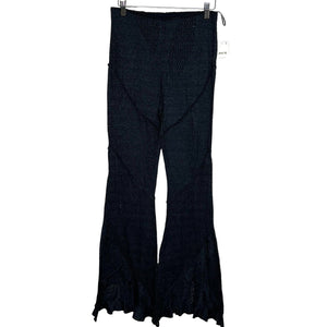 Free People Movement Now You See Me Black Knit Flare Pants Size Small NEW $168