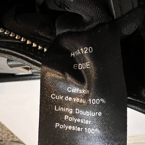 ANNE FONTAINE Black Eddie Tote Bag Handbag 100% Calfskin