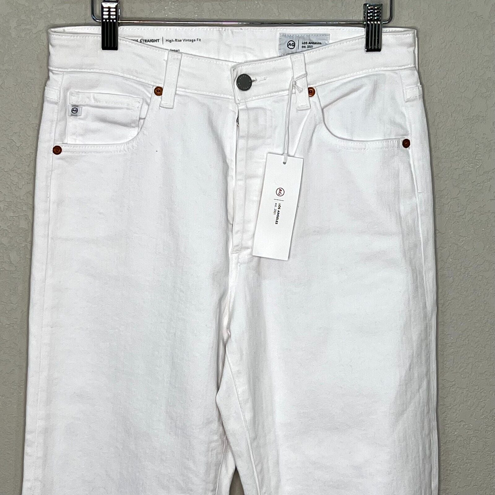 Adriano Goldschmied AG The Alexxis White Straight Jeans Size 29 NEW $215