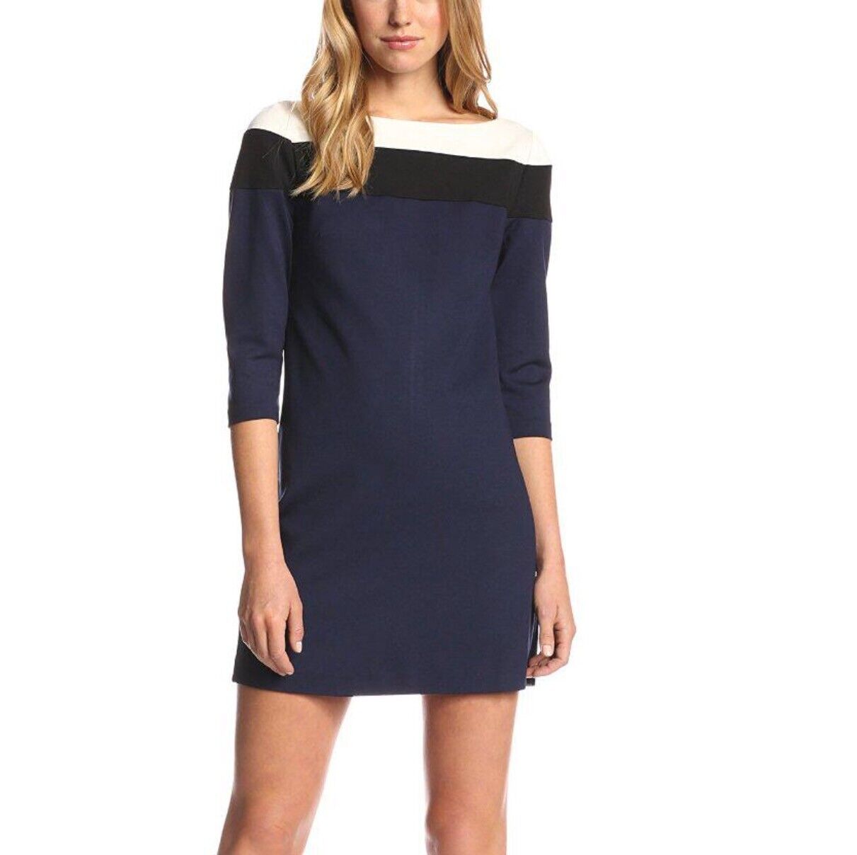Trina Turk Dixon 3/4 Sleeve Colorblock Shift Dress Size 6