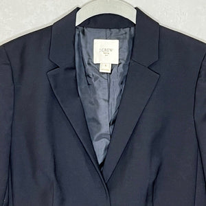 J. Crew Suiting Black Blazer Jacket Lightweight Wool Two Button Lined Size 4