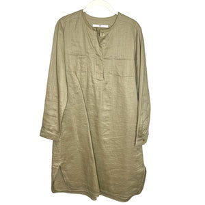 JNBY Tan Brown Linen Lagenlook Shirt Dress Size XS / S