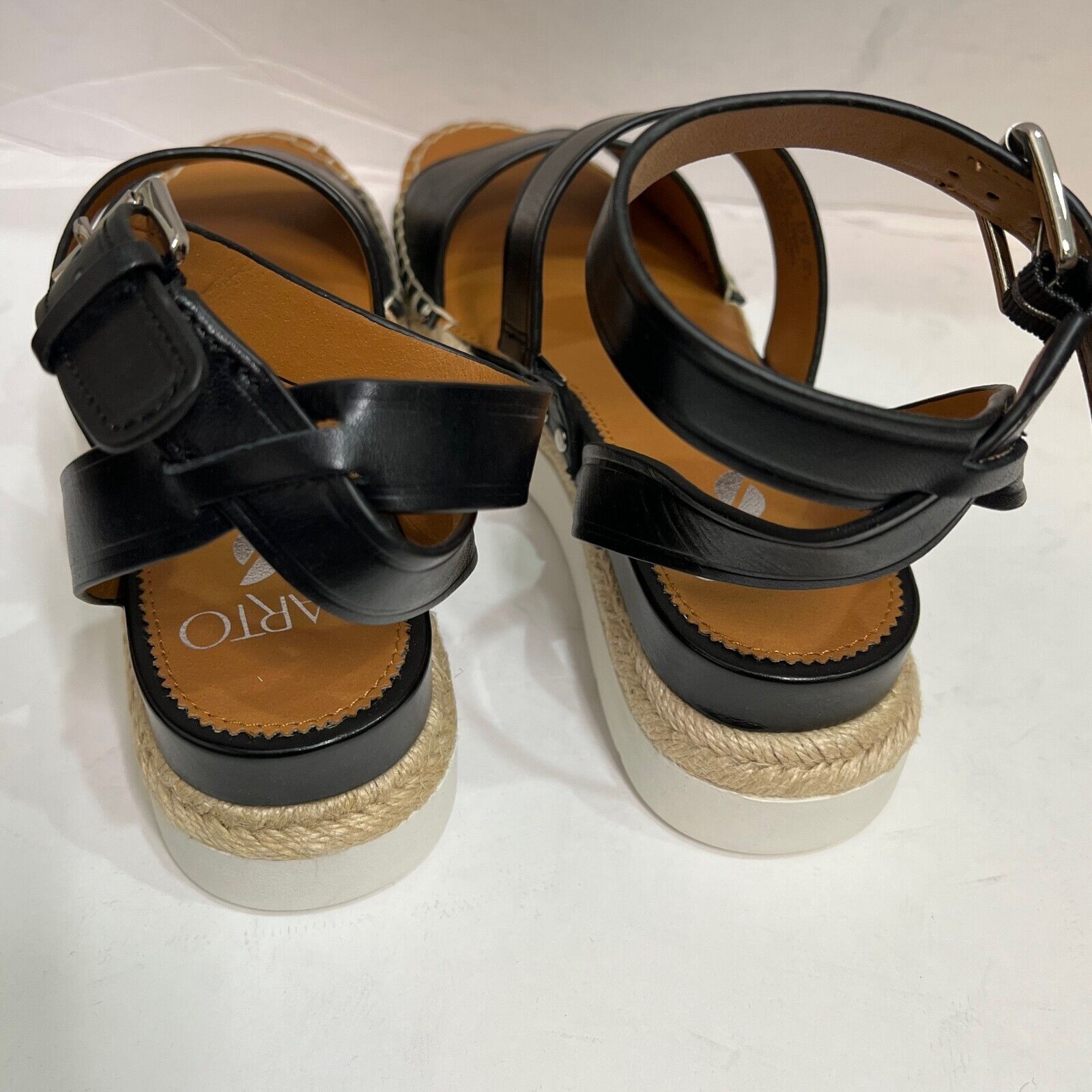 Franco Sarto Calvin Black Strappy Sport Sandals 7.5M NEW $115