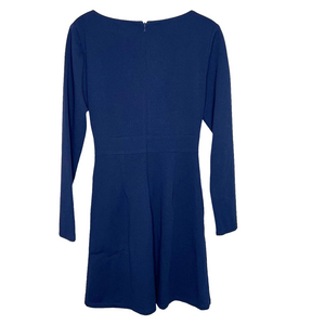 Anthropologie Hutch Navy Blue Tie Front Long Sleeve Dress Small / X Small