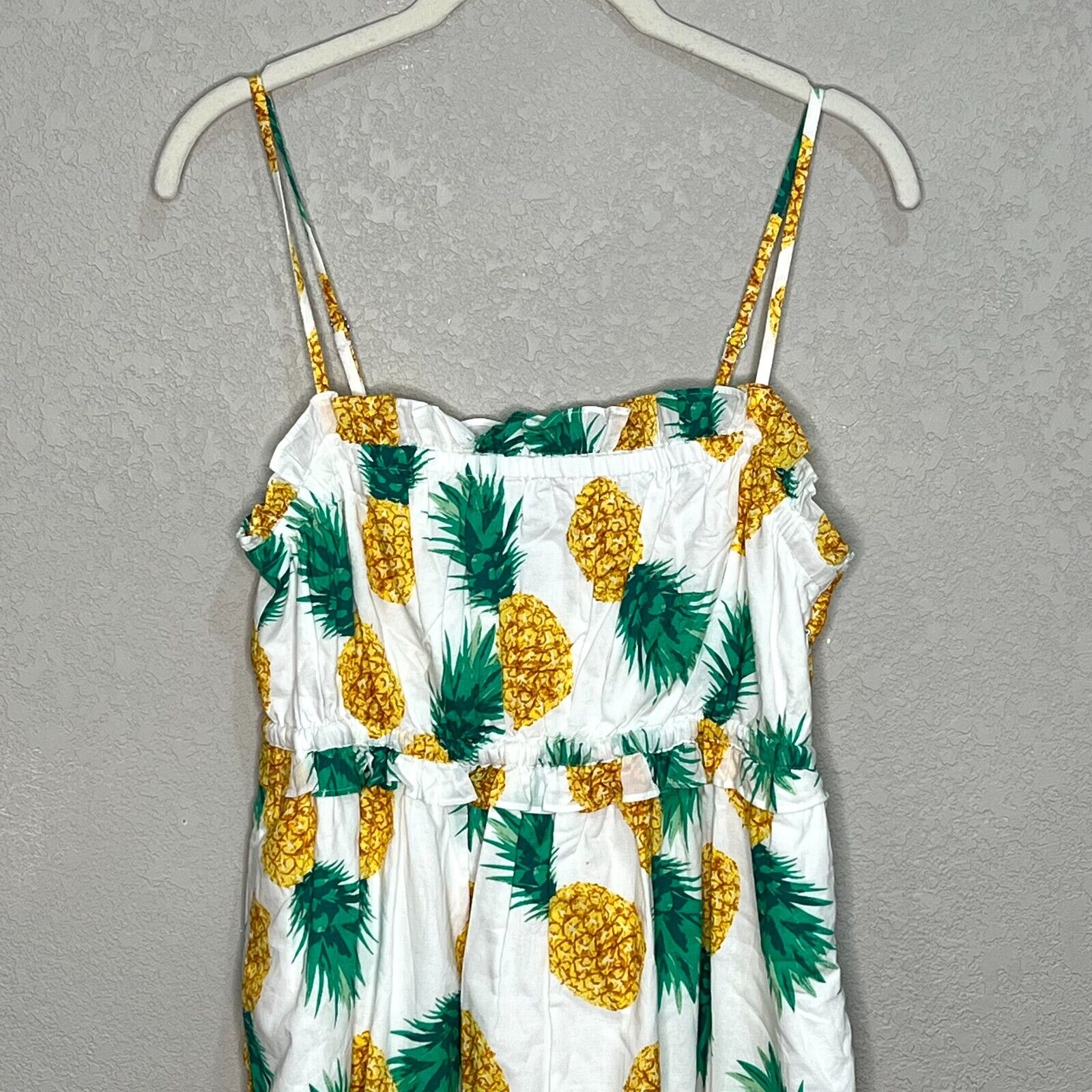 J.Crew Pineapple Squareneck Ruffle Maxi Dress Size 4 NEW