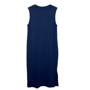 Everlane Navy Blue Sleeveless Slide Slit Midi Dress Small