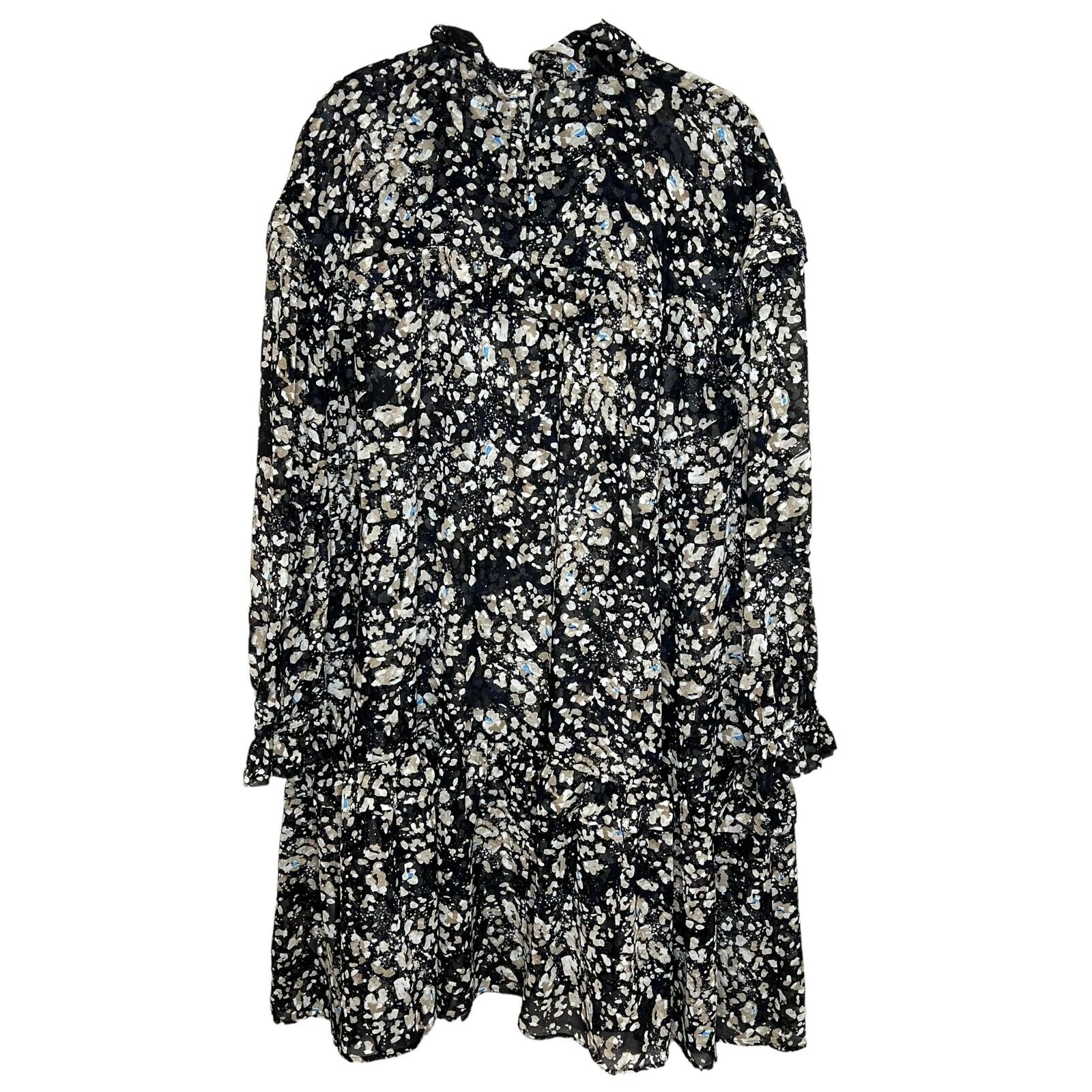 Hugo Boss Womens Black Denada Long Sleeve Floral Chiffon Dress Size 6
