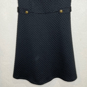 Modcloth So Sixties Signature Black Quilted Shift Dress Size Medium