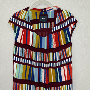 Anthropologie Maeve Au Revoir Bookshelf Multicolor Dress Size 2 XS