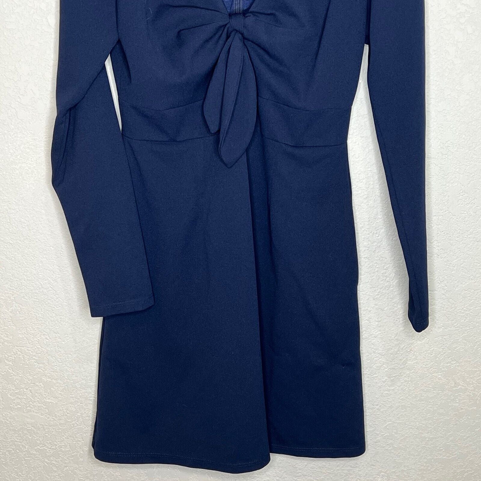 Anthropologie Hutch Navy Blue Tie Front Long Sleeve Dress Small / X Small