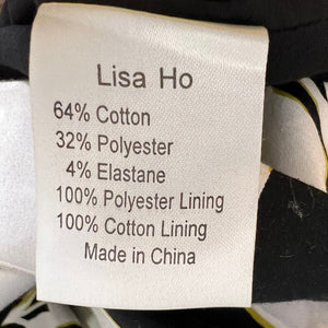 Lisa Ho Grey Black Floral Strapless Dress Belt XS
