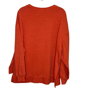 Z Supply Modern Weekender Lava Orange Oversized Sweatshirt Size XS