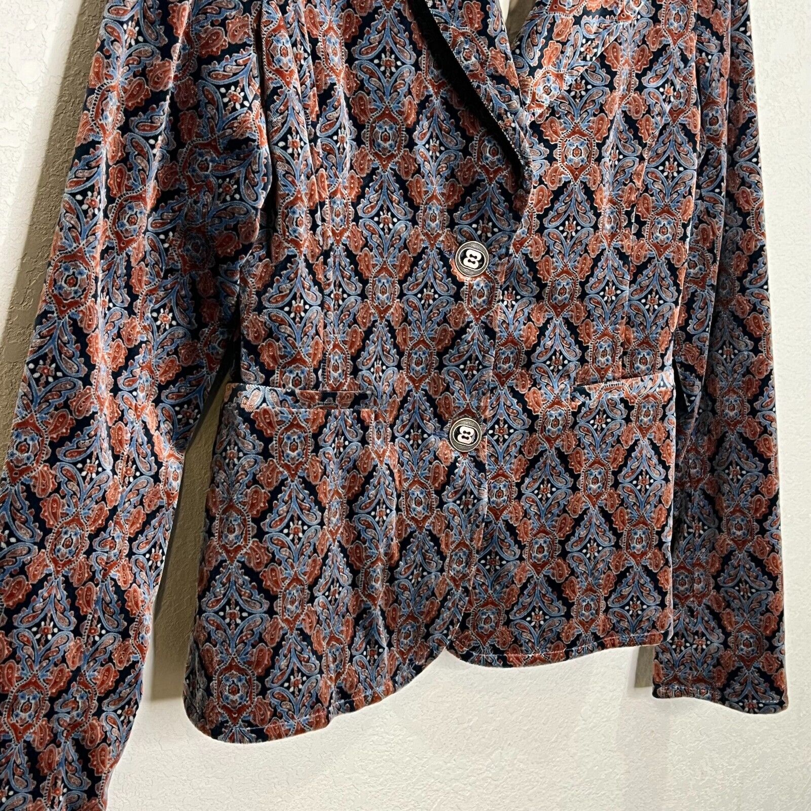 Aritzia Talula Babaton Velvet Paisley Blazer Jacket Size Small