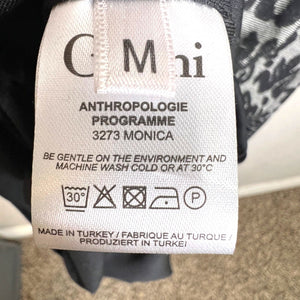 Anthropologie Ganni Black Lace Print Monica Bodycon Ruched Side Dress SizeMedium