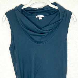 Standard James Perse Teal Cowl Neck Midi Dress Size 2 Medium 