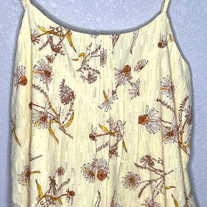 UO Urban Outfitters Yellow Floral Dina Cotton Frock Mini Dress Small