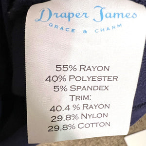 Draper James Navy Blue Lace Yoke Flutter Short Sleeve Dress Size Medium