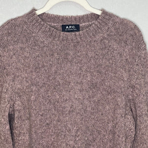 A.P.C Women Dusty Pink Knit Mohair Yak Wool Nylon Sweater Size Small