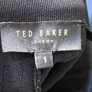 Ted Baker London Salina Black Elastic Waist Pleated Mini Skirt Size 1