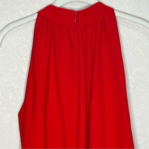 Badgley Mischka Red Swing Halter Dress w Pockets 6